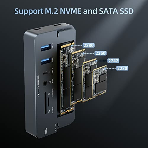 M.2 NVME and SATA SSD adapter with size options