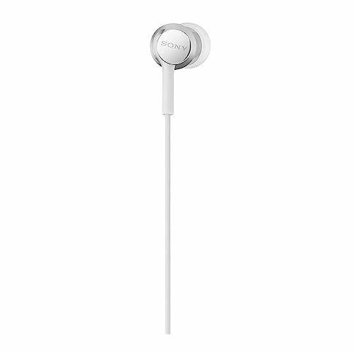 White Sony earbud with cord